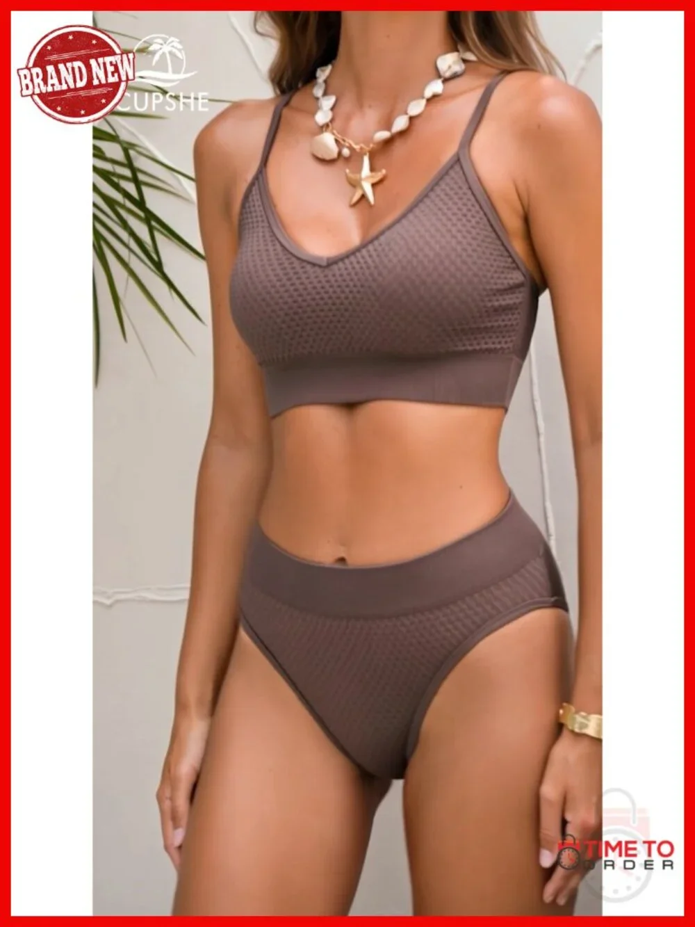 Two Piece Bikini Set Sporty Mid Rise Scoop Neck Adjustable Spaghetti Straps